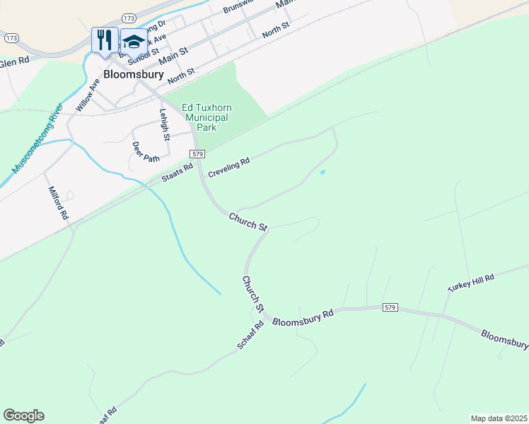 map of restaurants, bars, coffee shops, grocery stores, and more near 13 Johnston Drive in Bloomsbury