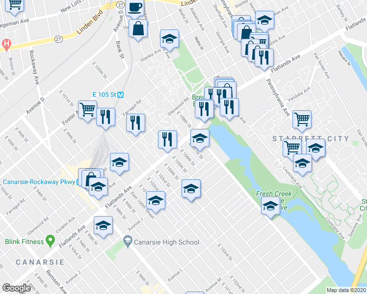 map of restaurants, bars, coffee shops, grocery stores, and more near in Brooklyn