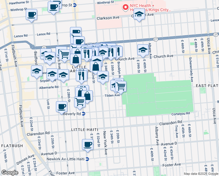 map of restaurants, bars, coffee shops, grocery stores, and more near in Brooklyn