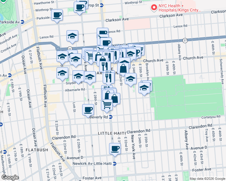 map of restaurants, bars, coffee shops, grocery stores, and more near in Brooklyn