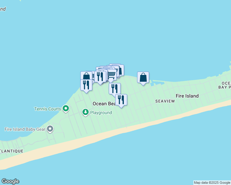 map of restaurants, bars, coffee shops, grocery stores, and more near 486 Bayberry Walk in Ocean Beach