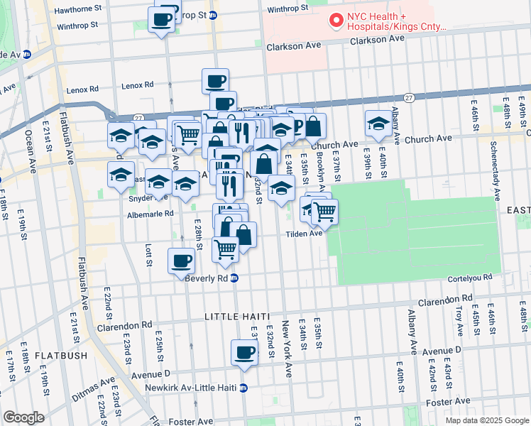 map of restaurants, bars, coffee shops, grocery stores, and more near in Brooklyn