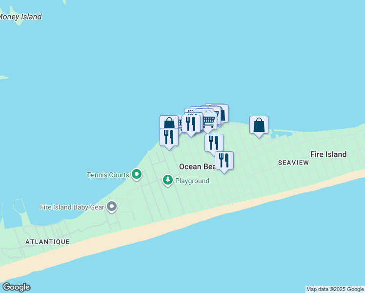 map of restaurants, bars, coffee shops, grocery stores, and more near 4 Ocean Road in Ocean Beach