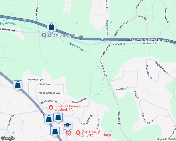 map of restaurants, bars, coffee shops, grocery stores, and more near 127 Curtis Drive in Wexford