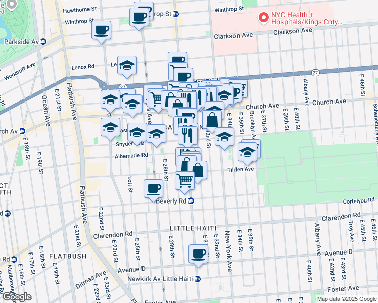 map of restaurants, bars, coffee shops, grocery stores, and more near in Brooklyn