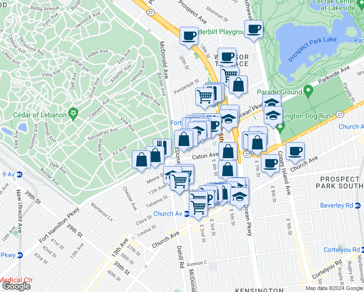 map of restaurants, bars, coffee shops, grocery stores, and more near in Brooklyn