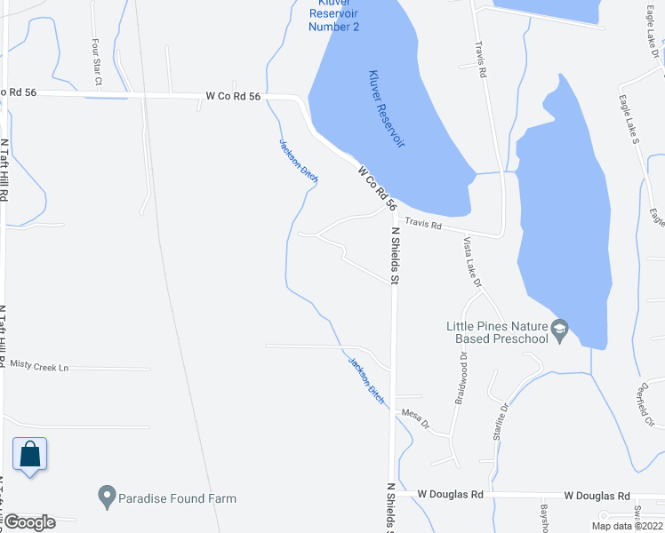 map of restaurants, bars, coffee shops, grocery stores, and more near 4303 County Road 17 in Fort Collins