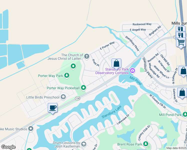 map of restaurants, bars, coffee shops, grocery stores, and more near 13 West Clear Water Drive in Stansbury Park