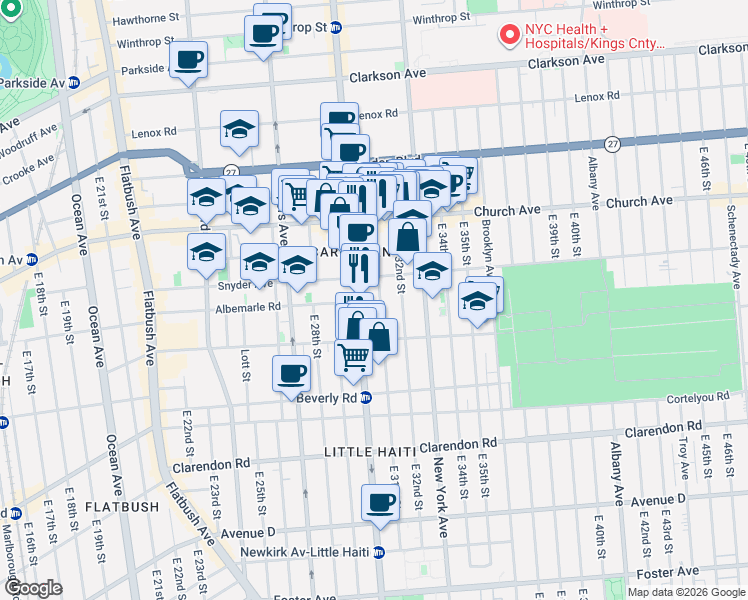 map of restaurants, bars, coffee shops, grocery stores, and more near in Brooklyn