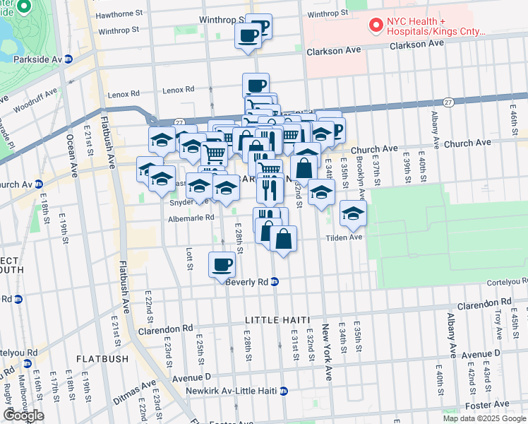map of restaurants, bars, coffee shops, grocery stores, and more near in Brooklyn