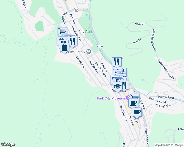 map of restaurants, bars, coffee shops, grocery stores, and more near 1013 Empire Avenue in Park City