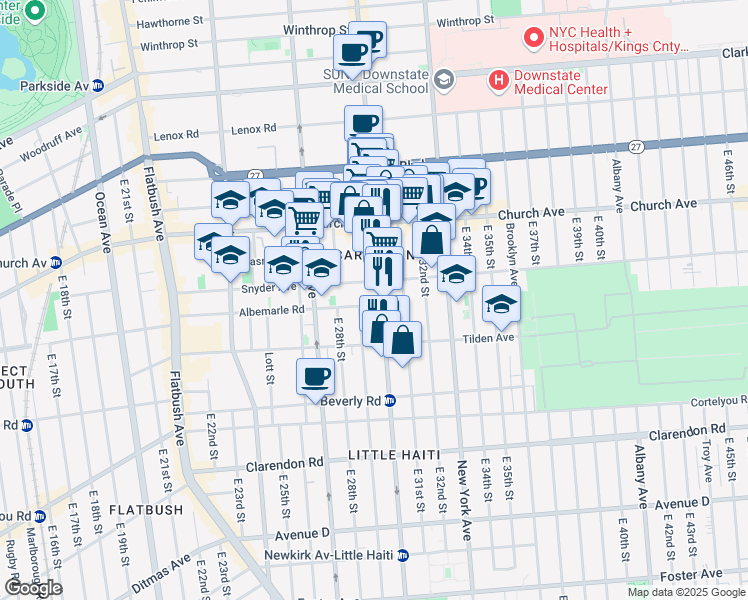 map of restaurants, bars, coffee shops, grocery stores, and more near in Brooklyn