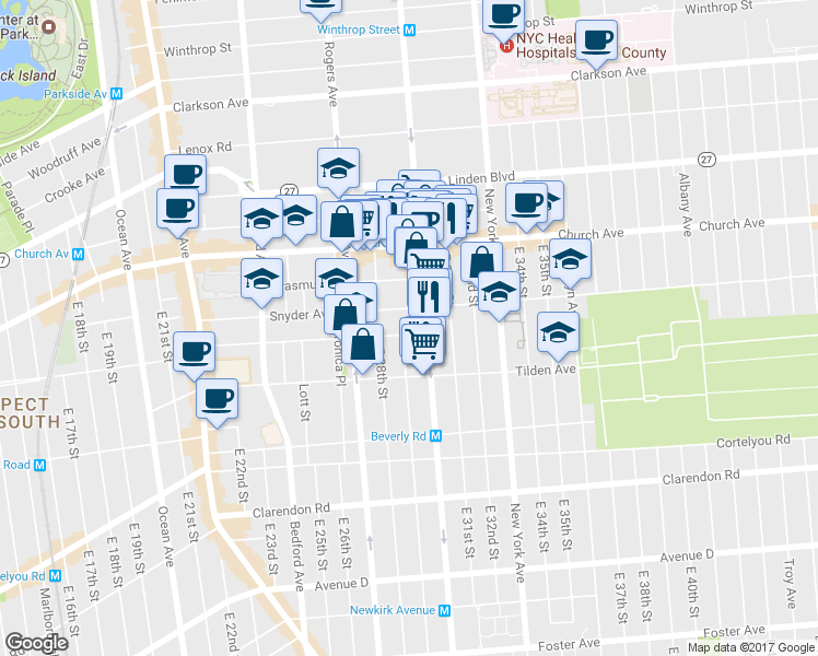 map of restaurants, bars, coffee shops, grocery stores, and more near in Brooklyn