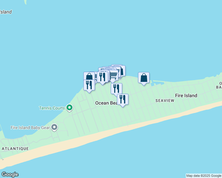 map of restaurants, bars, coffee shops, grocery stores, and more near 486 Bayberry Walk in Ocean Beach