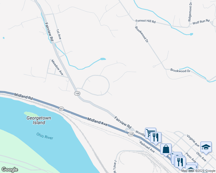 map of restaurants, bars, coffee shops, grocery stores, and more near 1-99 Midcrest Homes in Midland