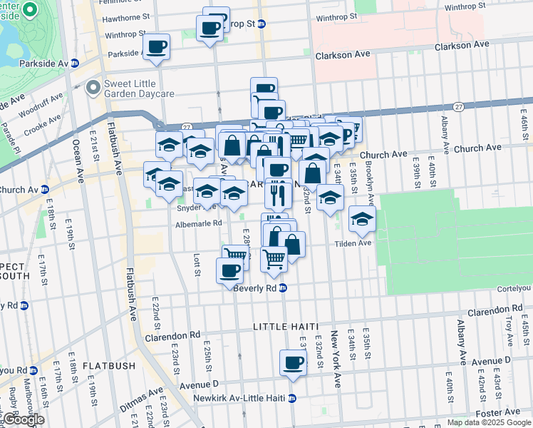map of restaurants, bars, coffee shops, grocery stores, and more near in Brooklyn