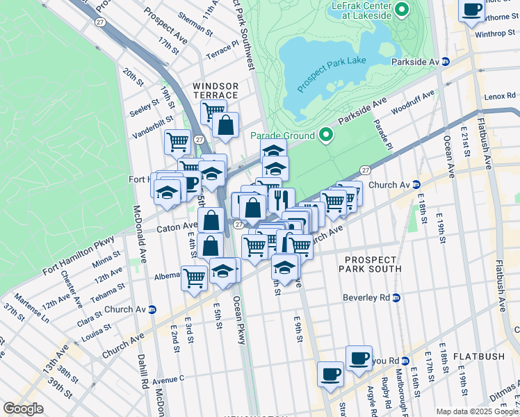 map of restaurants, bars, coffee shops, grocery stores, and more near in Brooklyn