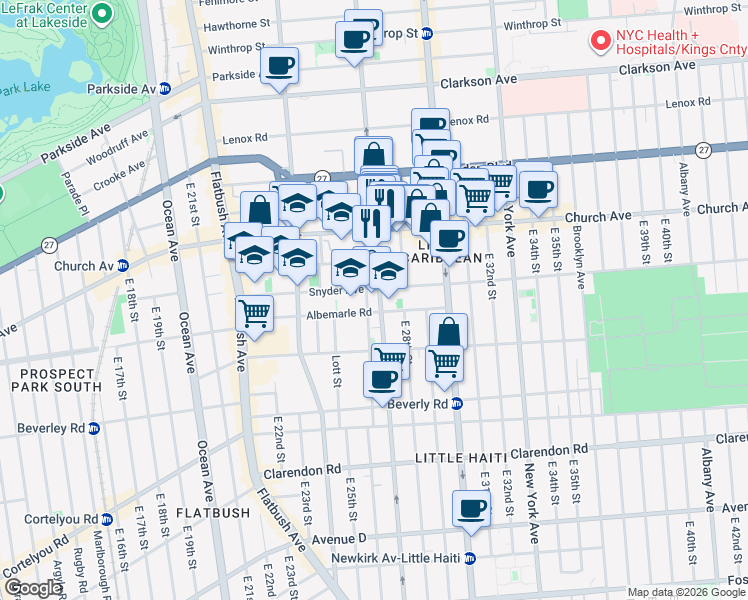 map of restaurants, bars, coffee shops, grocery stores, and more near in Brooklyn