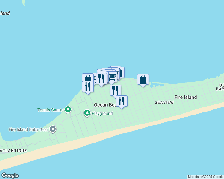 map of restaurants, bars, coffee shops, grocery stores, and more near 486 Bayberry Walk in Ocean Beach