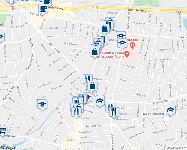 map of restaurants, bars, coffee shops, grocery stores, and more near 2580 Lorna Place in Oceanside