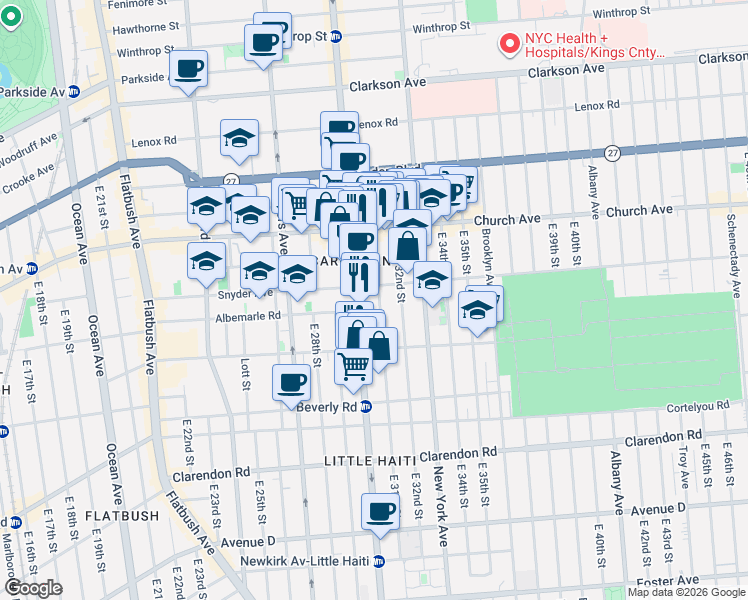 map of restaurants, bars, coffee shops, grocery stores, and more near in Brooklyn