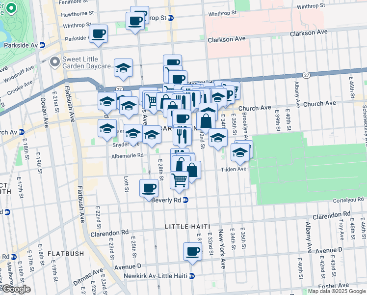 map of restaurants, bars, coffee shops, grocery stores, and more near in Brooklyn