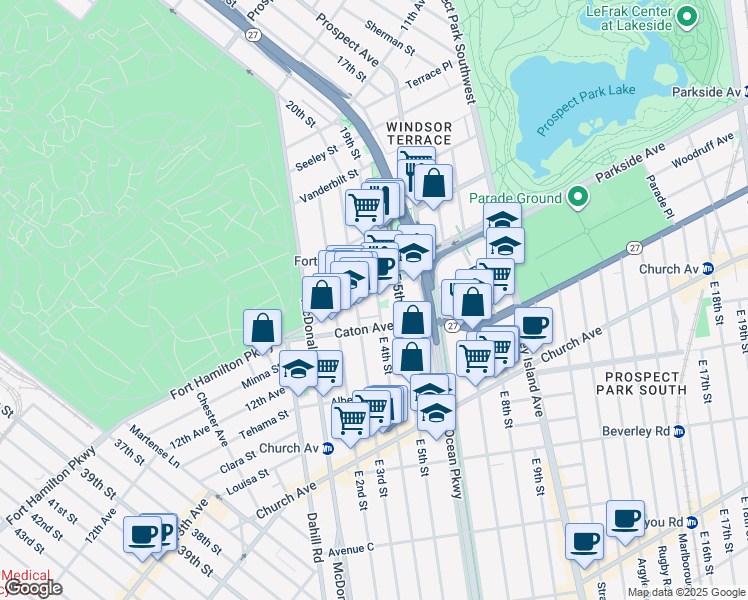 map of restaurants, bars, coffee shops, grocery stores, and more near in Brooklyn
