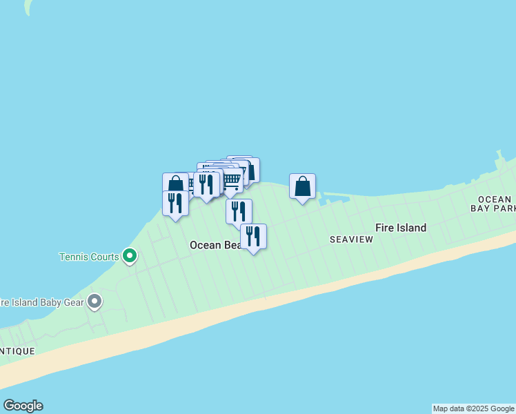 map of restaurants, bars, coffee shops, grocery stores, and more near 917 Evergreen Walk in Ocean Beach