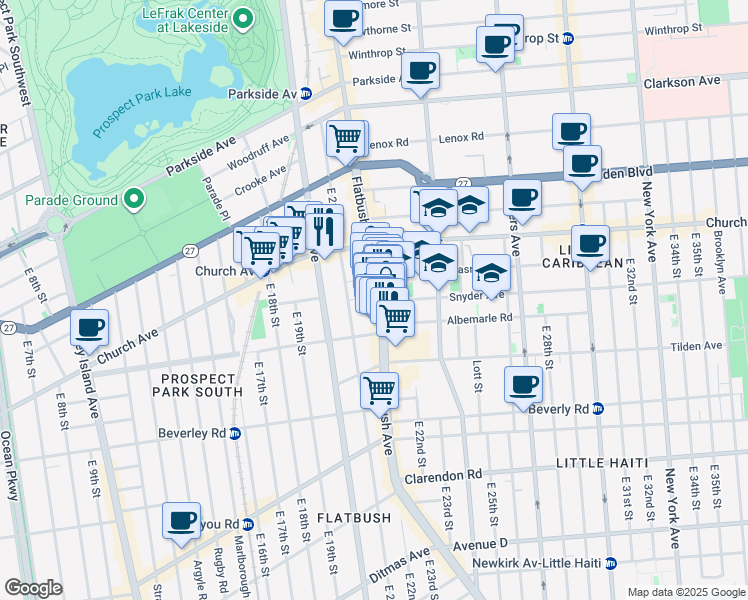map of restaurants, bars, coffee shops, grocery stores, and more near in Brooklyn