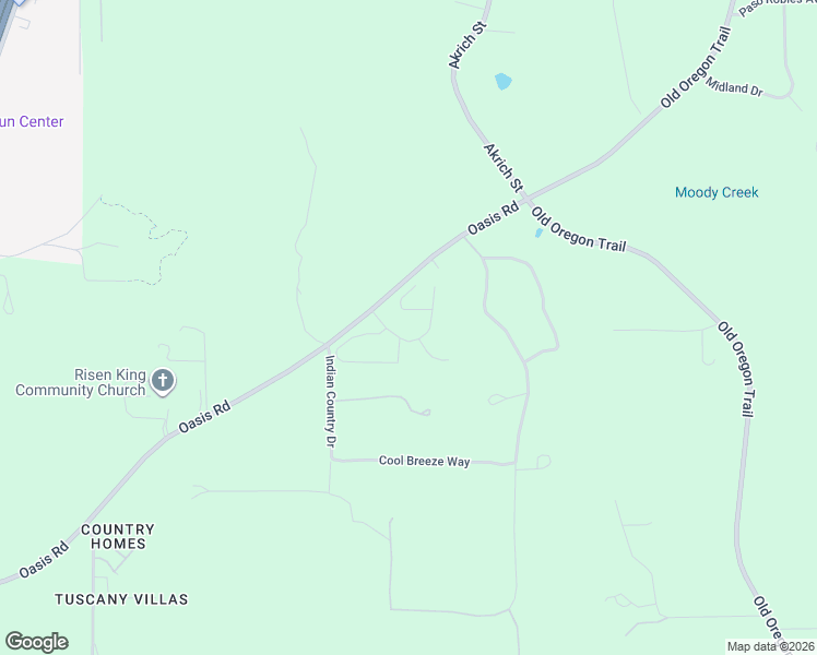 map of restaurants, bars, coffee shops, grocery stores, and more near 6650 Oasis Road in Redding