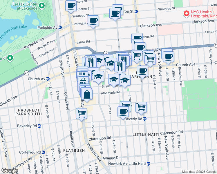 map of restaurants, bars, coffee shops, grocery stores, and more near in Brooklyn