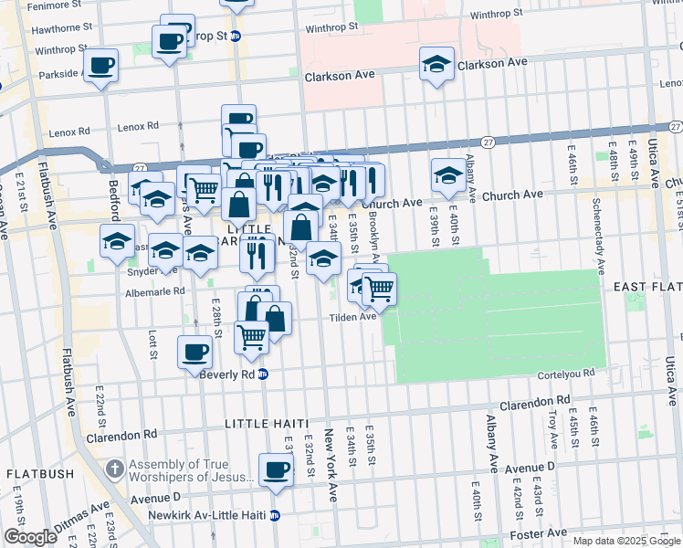 map of restaurants, bars, coffee shops, grocery stores, and more near in Brooklyn
