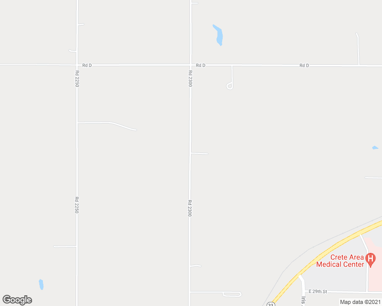 map of restaurants, bars, coffee shops, grocery stores, and more near 438 Road 2300 in Crete
