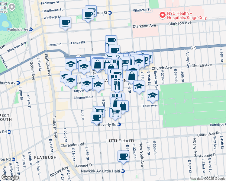 map of restaurants, bars, coffee shops, grocery stores, and more near in Brooklyn