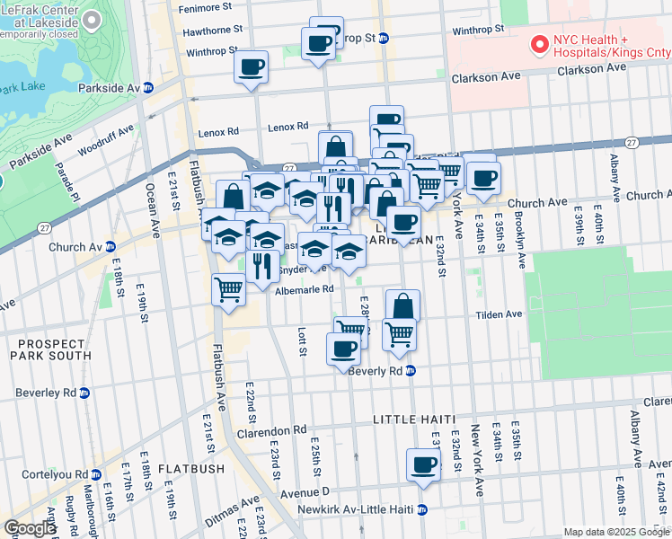 map of restaurants, bars, coffee shops, grocery stores, and more near in Brooklyn