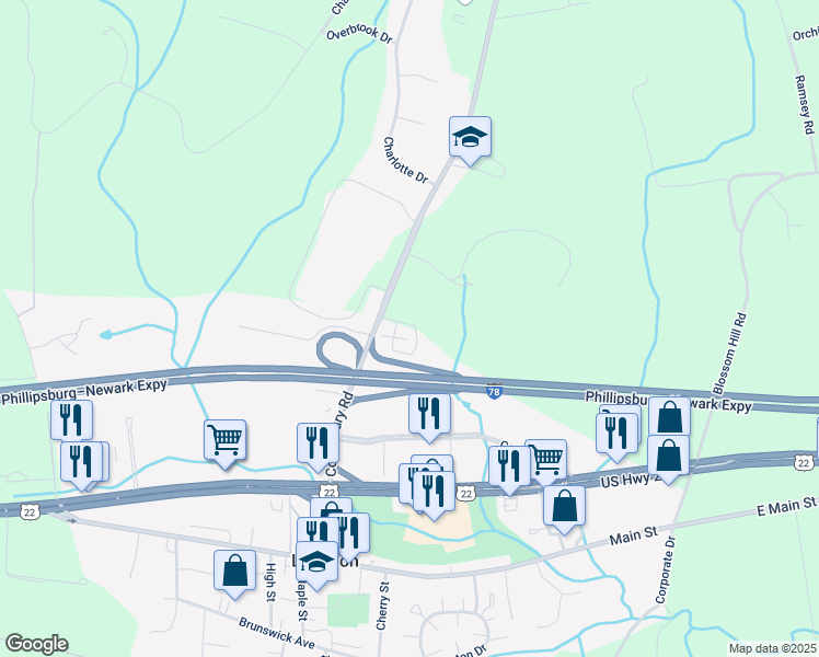 map of restaurants, bars, coffee shops, grocery stores, and more near 710 Presidential Drive in Lebanon
