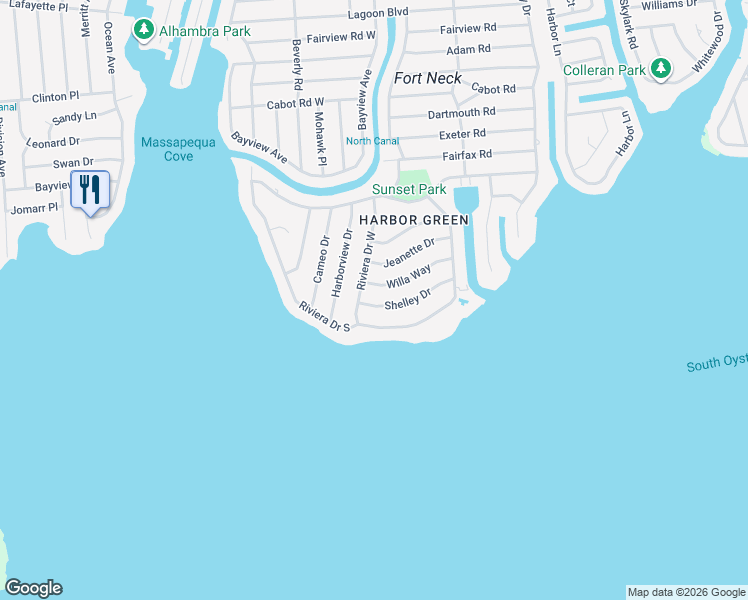 map of restaurants, bars, coffee shops, grocery stores, and more near 37 Shelley Drive in Massapequa