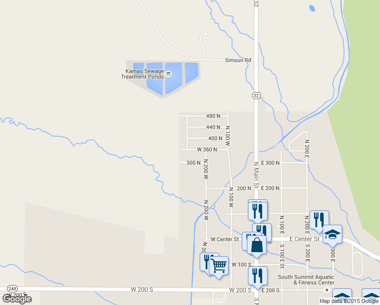 map of restaurants, bars, coffee shops, grocery stores, and more near 263 West 360 North in Kamas