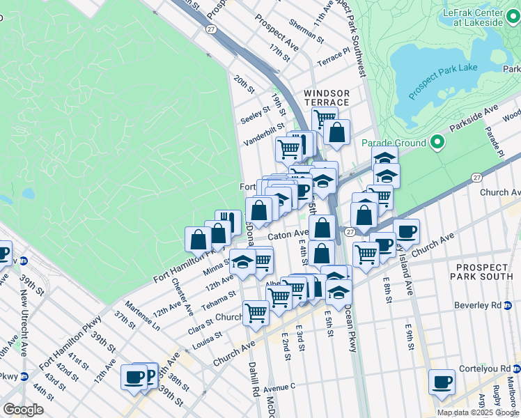 map of restaurants, bars, coffee shops, grocery stores, and more near 112 East 2nd Street in Brooklyn