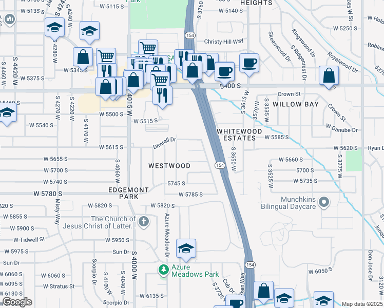 map of restaurants, bars, coffee shops, grocery stores, and more near 3764 Ettenmor Circle in Taylorsville