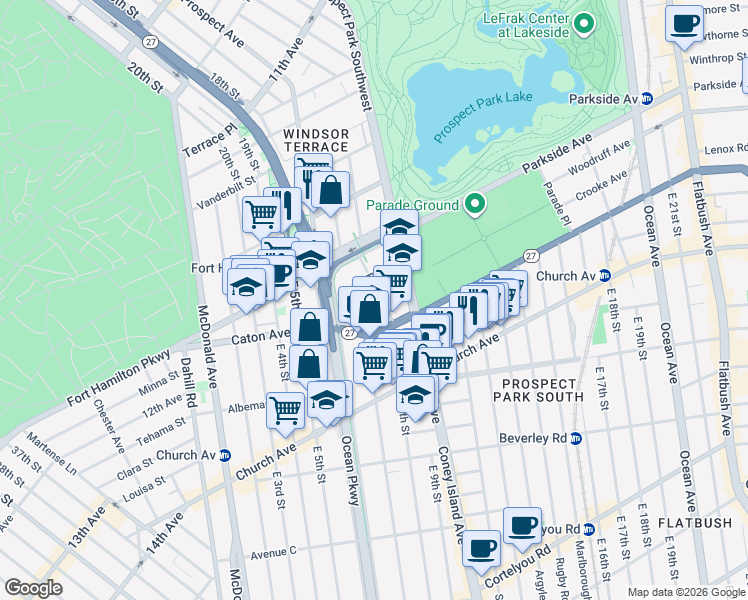 map of restaurants, bars, coffee shops, grocery stores, and more near in Brooklyn