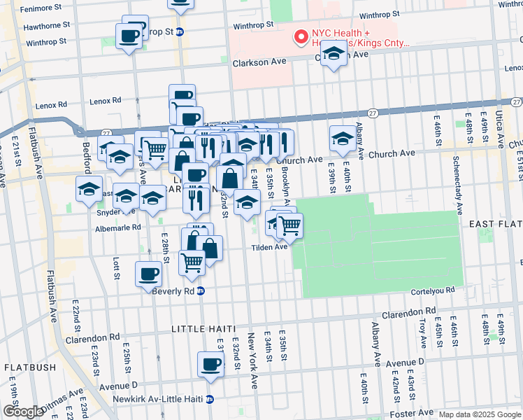 map of restaurants, bars, coffee shops, grocery stores, and more near in Brooklyn