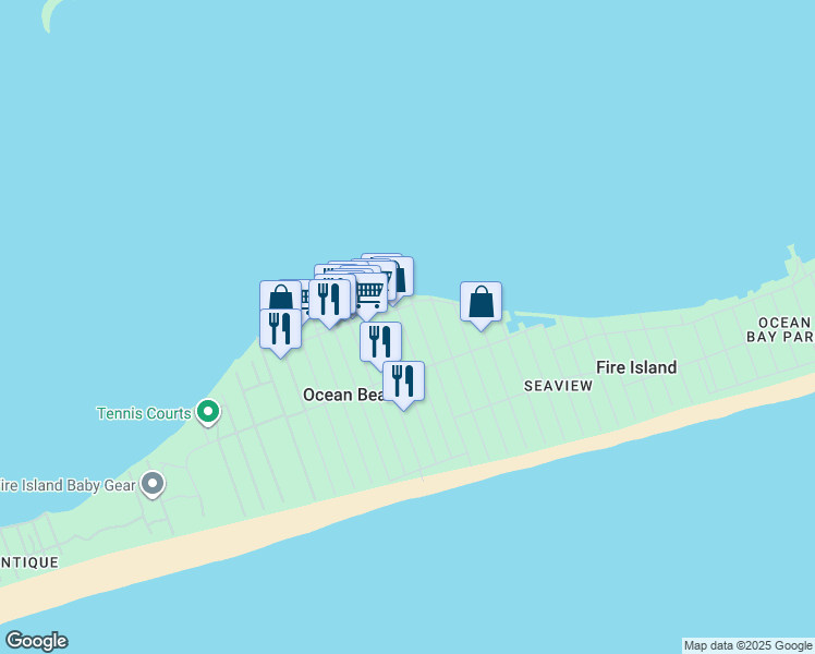 map of restaurants, bars, coffee shops, grocery stores, and more near 917 Evergreen Walk in Ocean Beach