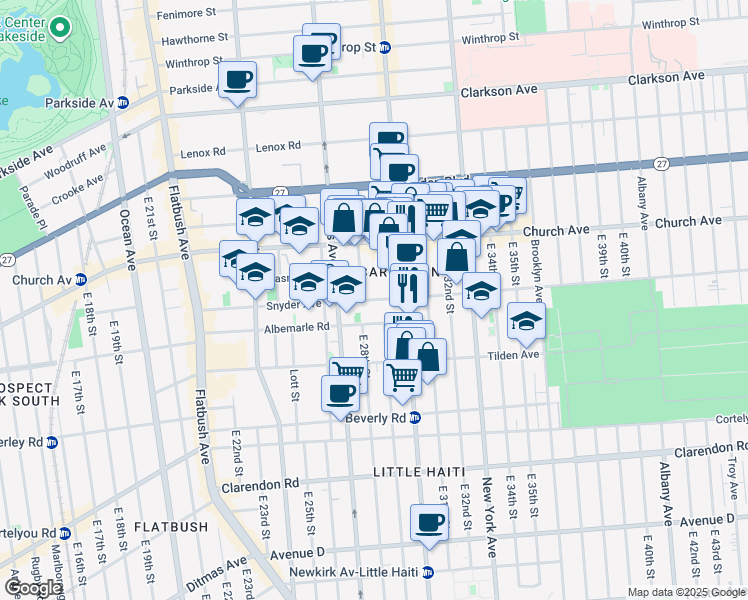 map of restaurants, bars, coffee shops, grocery stores, and more near in Brooklyn