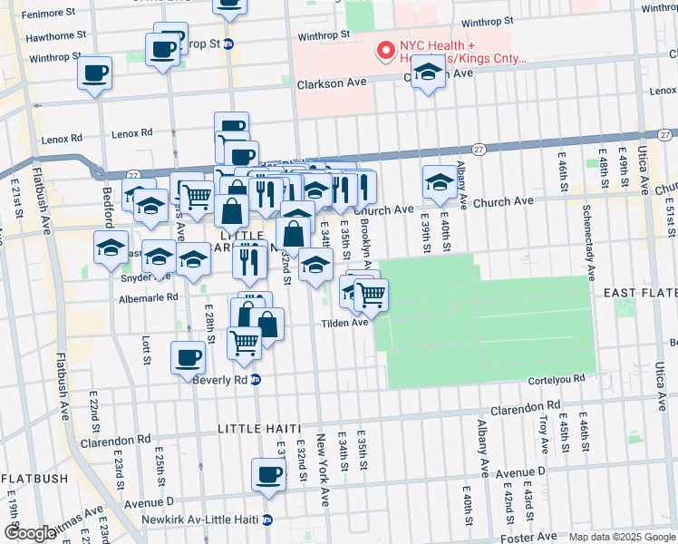 map of restaurants, bars, coffee shops, grocery stores, and more near in Brooklyn