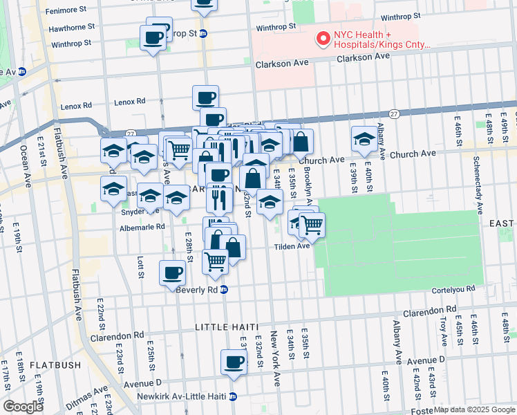 map of restaurants, bars, coffee shops, grocery stores, and more near in Brooklyn
