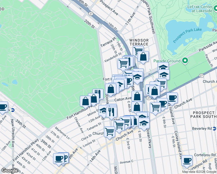 map of restaurants, bars, coffee shops, grocery stores, and more near in Brooklyn