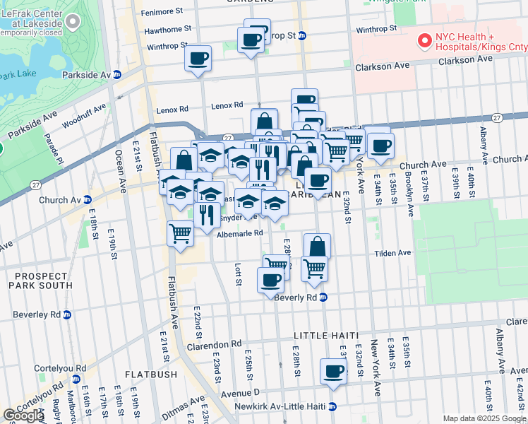 map of restaurants, bars, coffee shops, grocery stores, and more near in Brooklyn