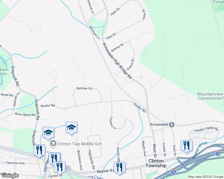 map of restaurants, bars, coffee shops, grocery stores, and more near 4 Appollo Place in Clinton