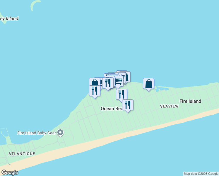map of restaurants, bars, coffee shops, grocery stores, and more near 317 Bay Walk in Ocean Beach